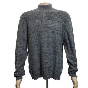 Alfani Men's Regular-Fit Covered Quarter-Zip Sweater Gray Colour Heather Size XL